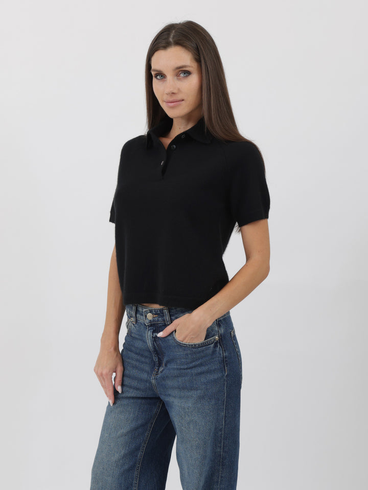 Cashmere Polo Shirt #BLACK