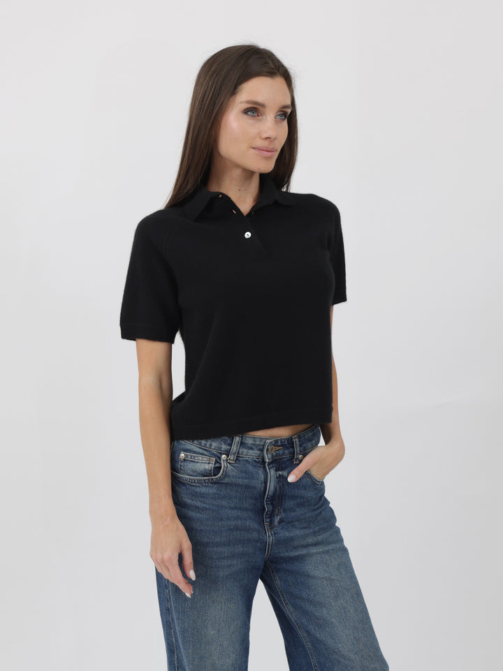 Cashmere Polo Shirt #BLACK