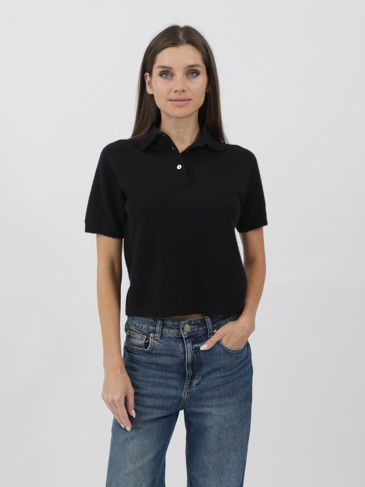 Cashmere Polo Shirt #BLACK