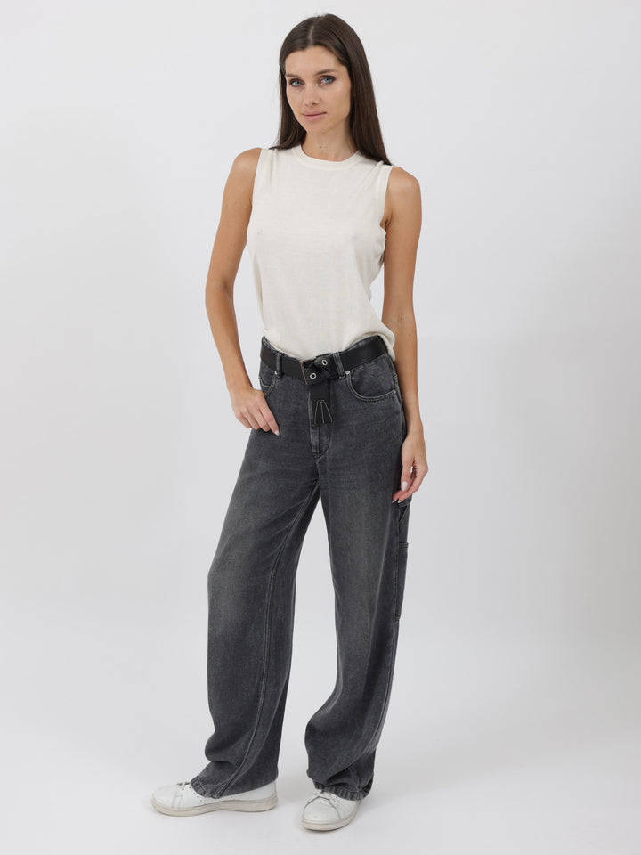 Sleeveless Silk/Cashmere Top #PEARL