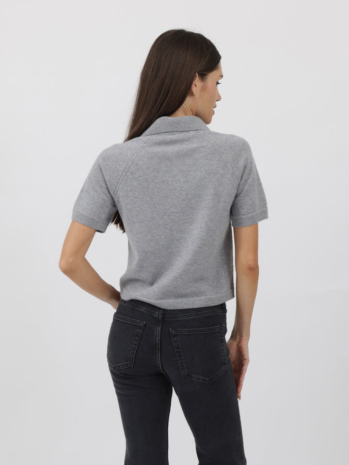 Cashmere Polo Shirt #SOFT GREY