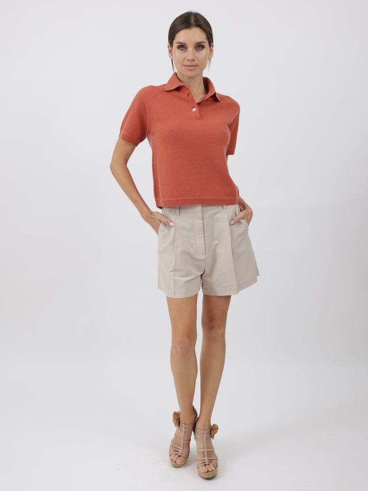 Cashmere Polo Shirt #CORAL