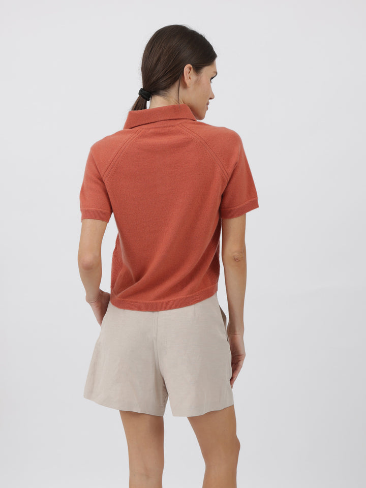 Cashmere Polo Shirt #CORAL