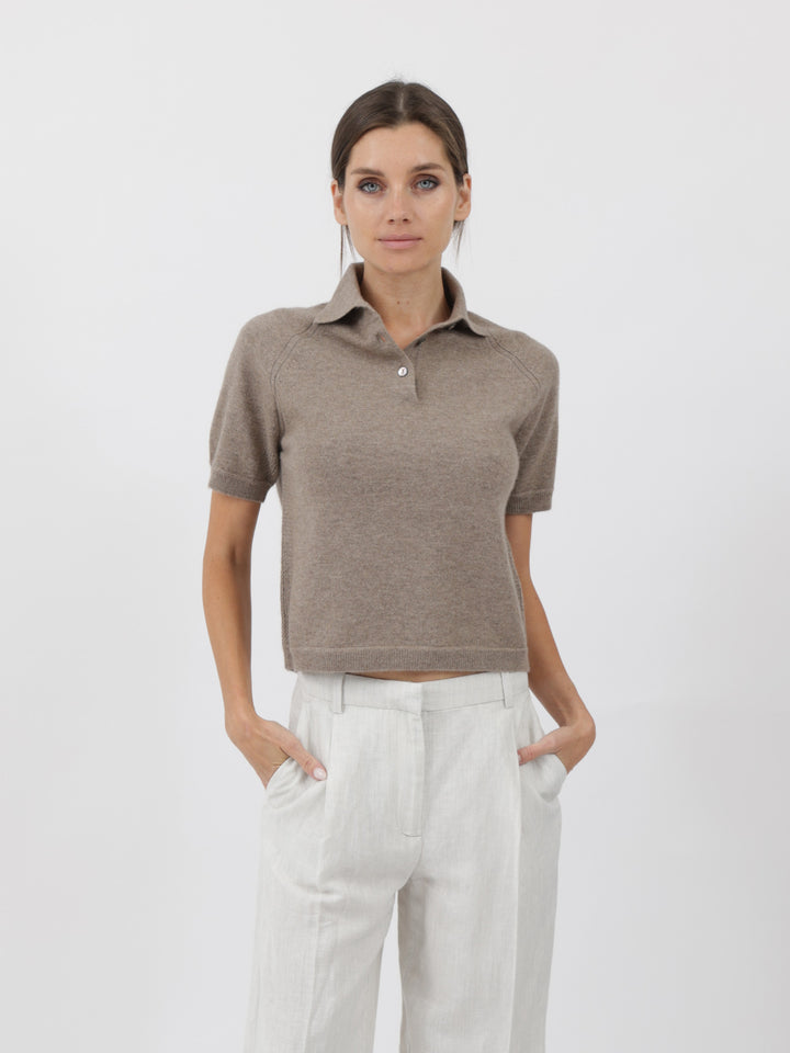 Cashmere Polo Shirt #FAWN