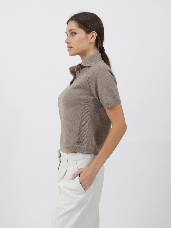 Cashmere Polo Shirt #FAWN