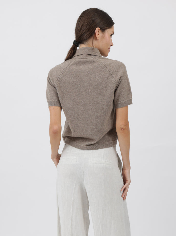 Cashmere Polo Shirt #FAWN 