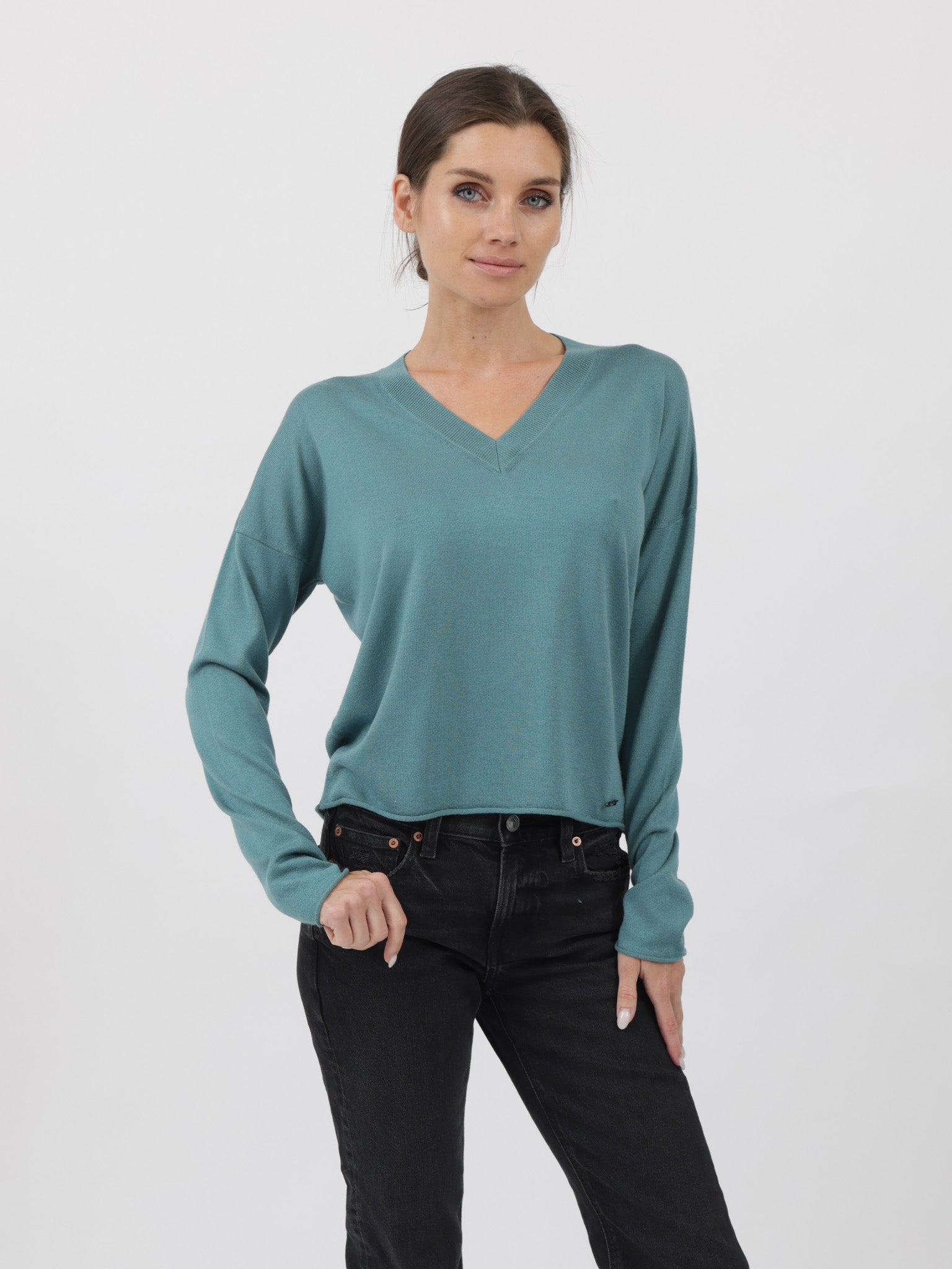 Silk/Cashmere Relaxed V-Neck