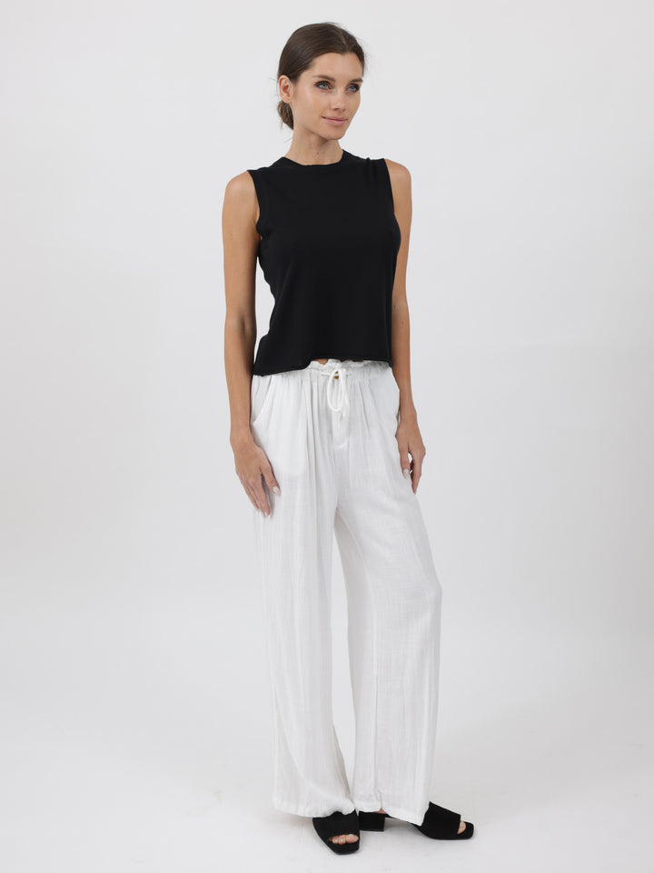 Sleeveless Silk/Cashmere Top #BLACK