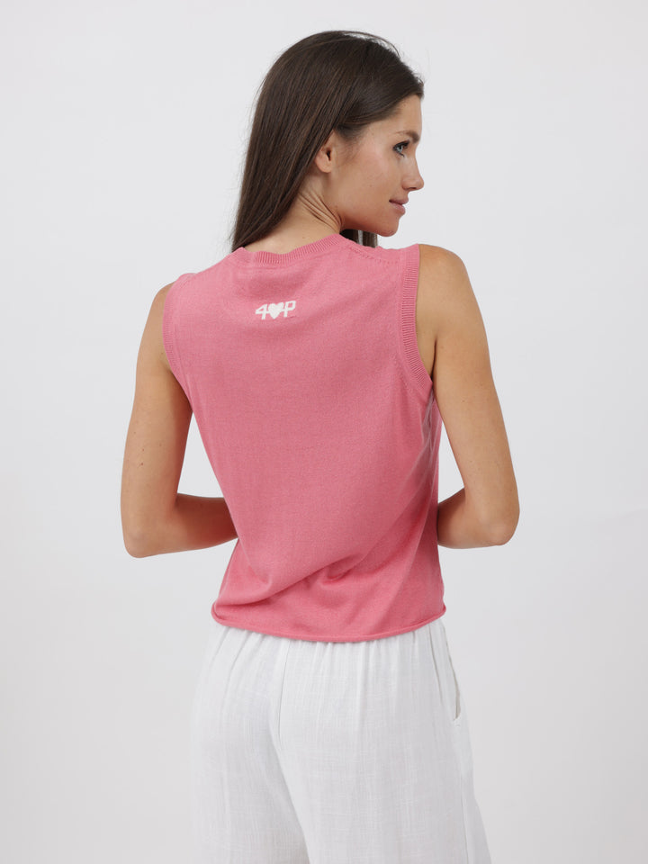 Sleeveless Silk/Cashmere Top #PEONY