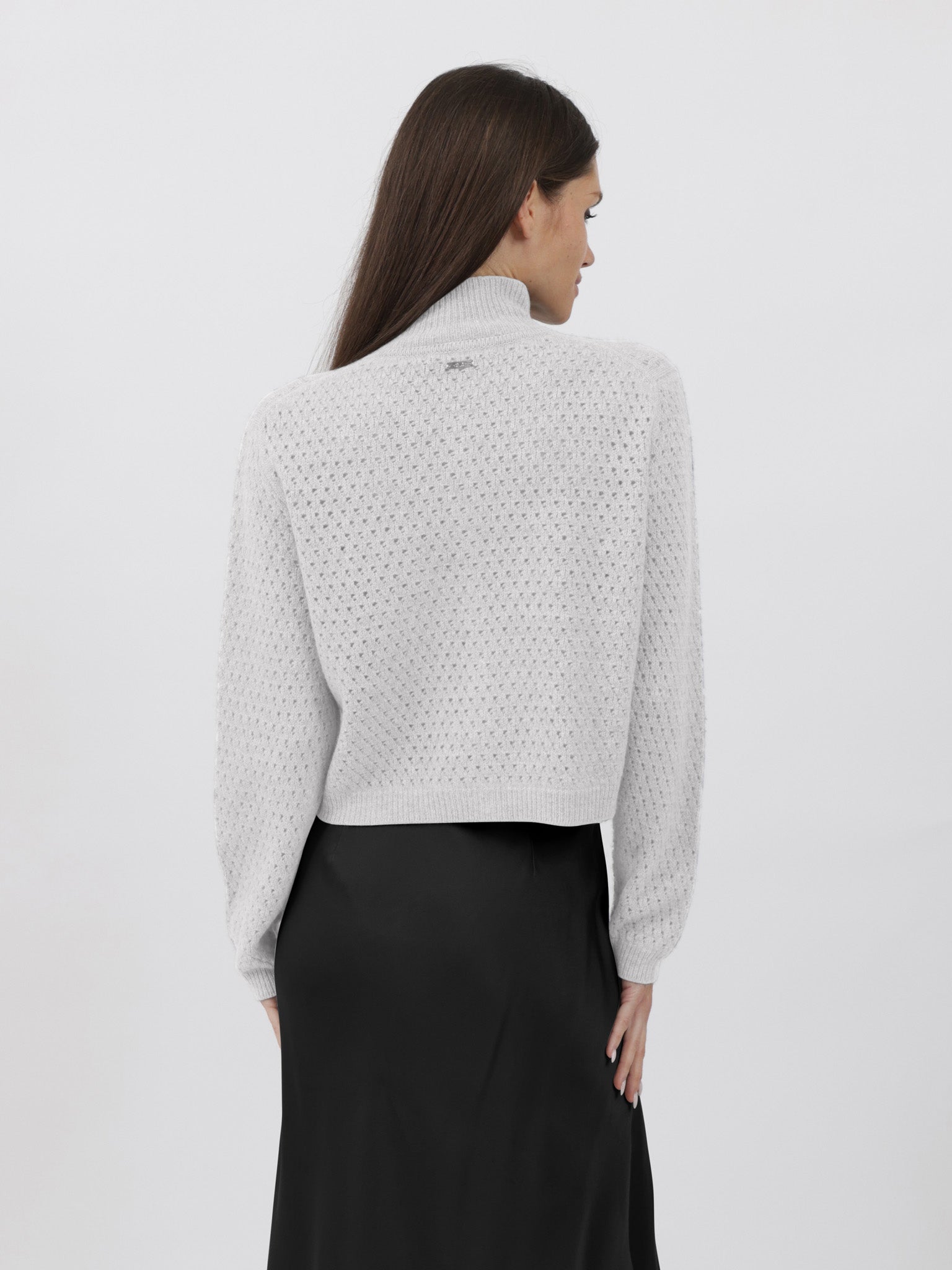 Open Weave Button Down Cashmere Cardigan