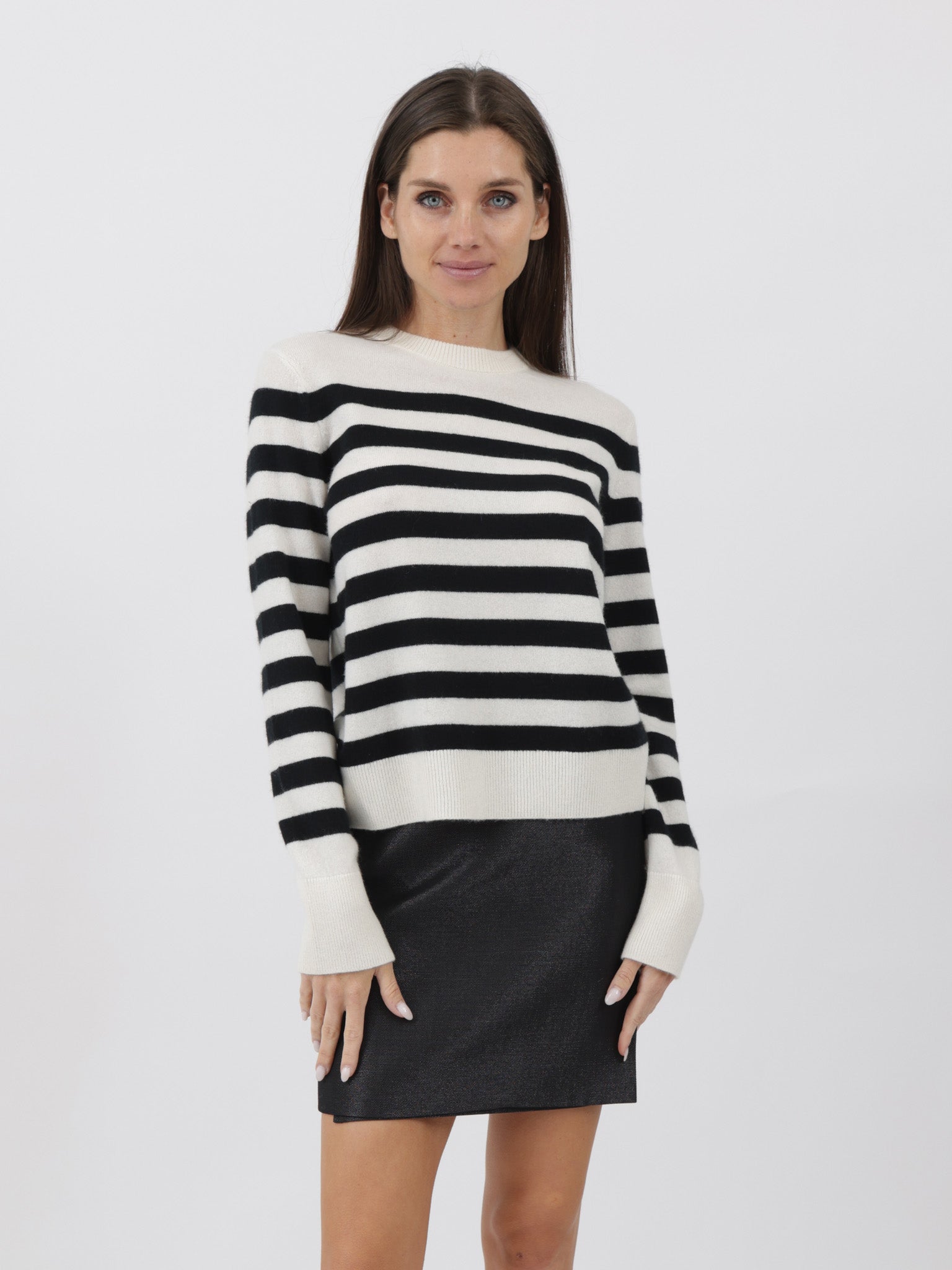 Cashmere Crewneck Striped Sweater