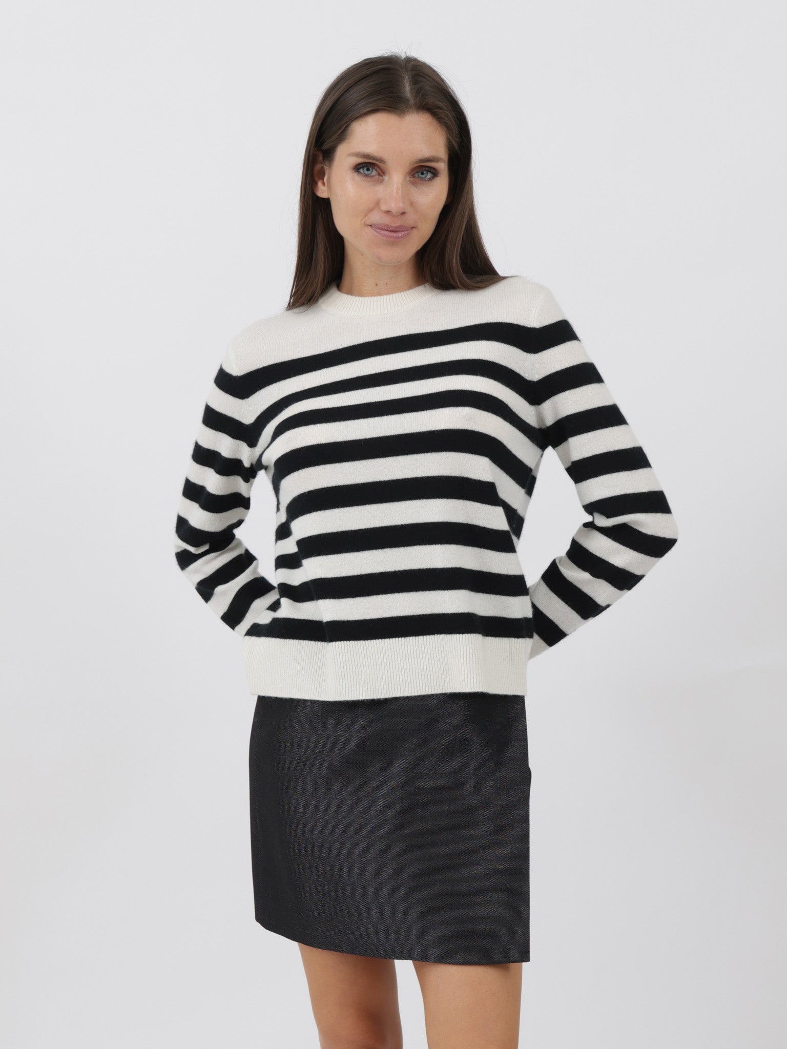 Cashmere Crewneck Striped Sweater