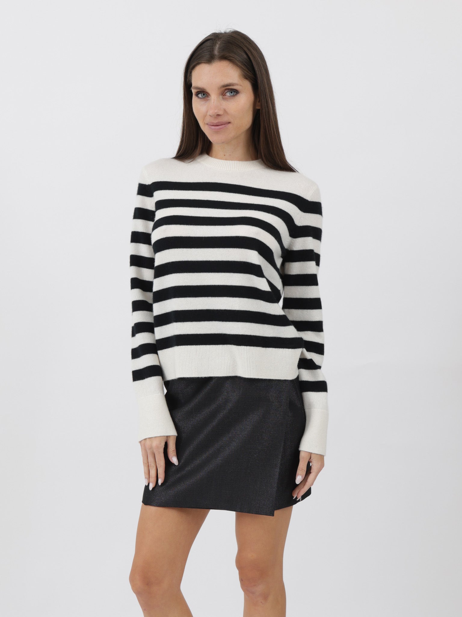 Cashmere Crewneck Striped Sweater