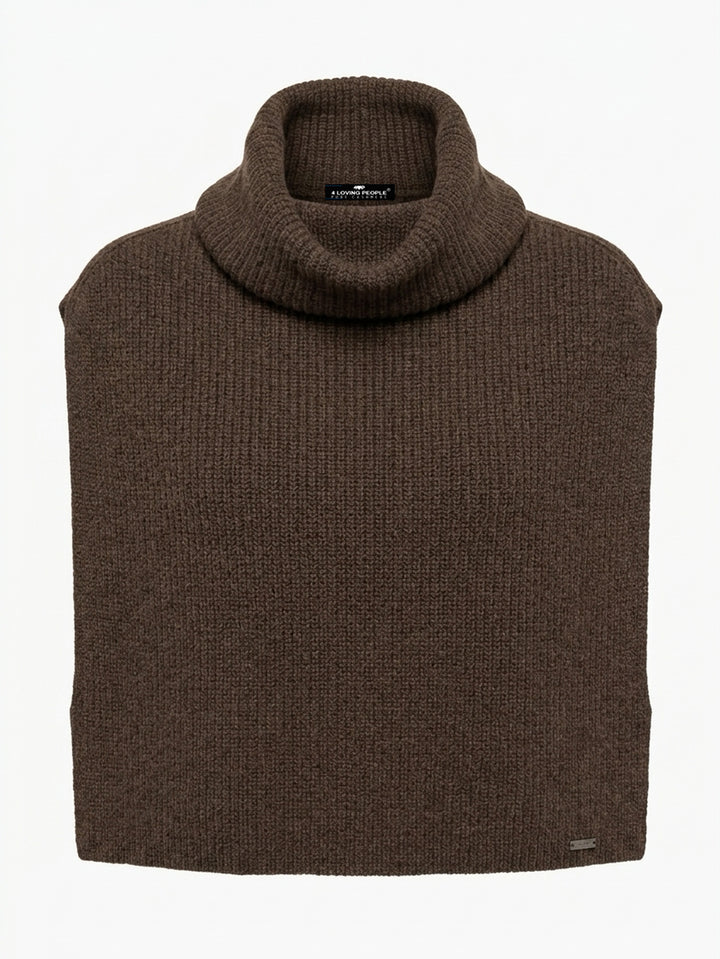 Cashmere sleeveless ribbed knit turtleneck sweater vest #SABLE