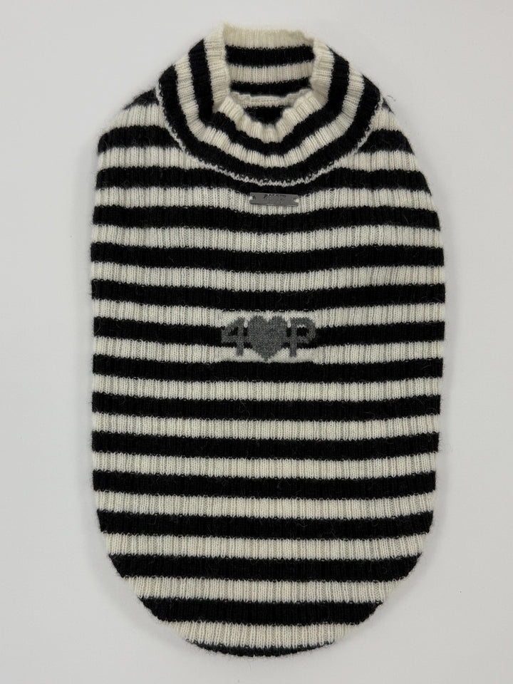 Cashmere Pet Sweater #BLACK/WHITE