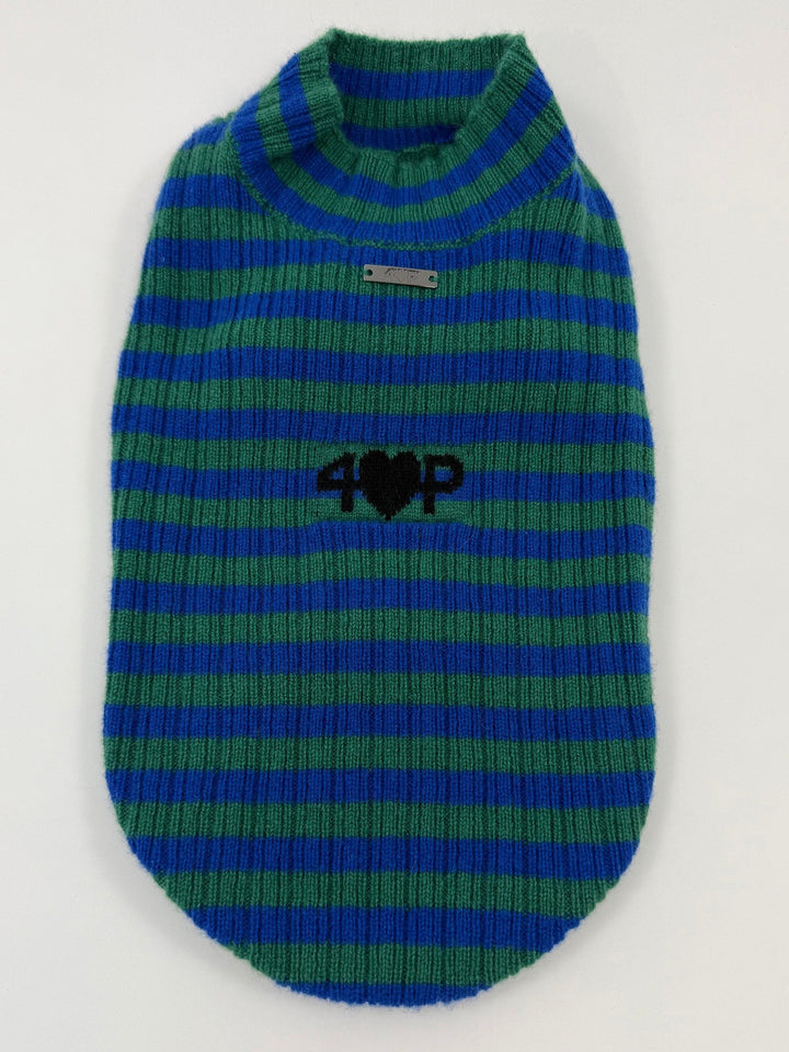 Cashmere Pet Sweater #GREEN/BLUE