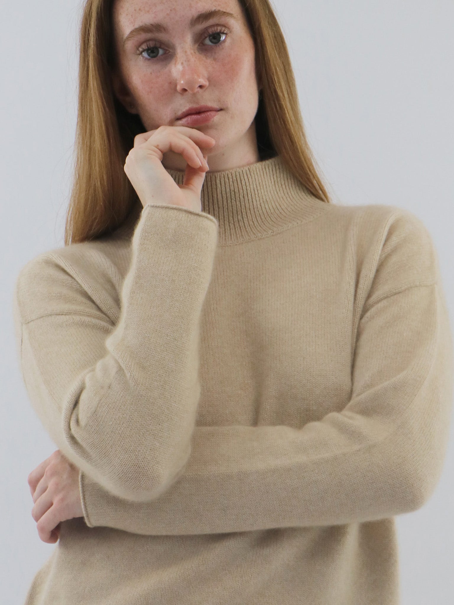 Cashmere Mock Neck Pullover