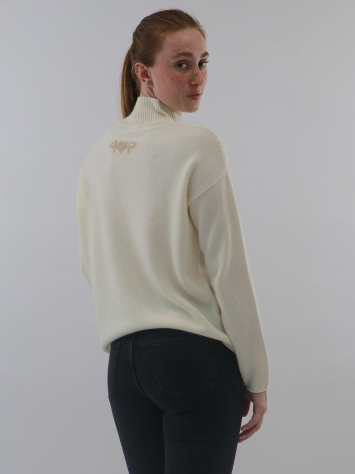 Cashmere Mock Neck Pullover #PEARL