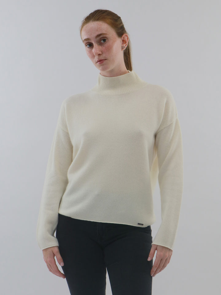 Cashmere Mock Neck Pullover #PEARL