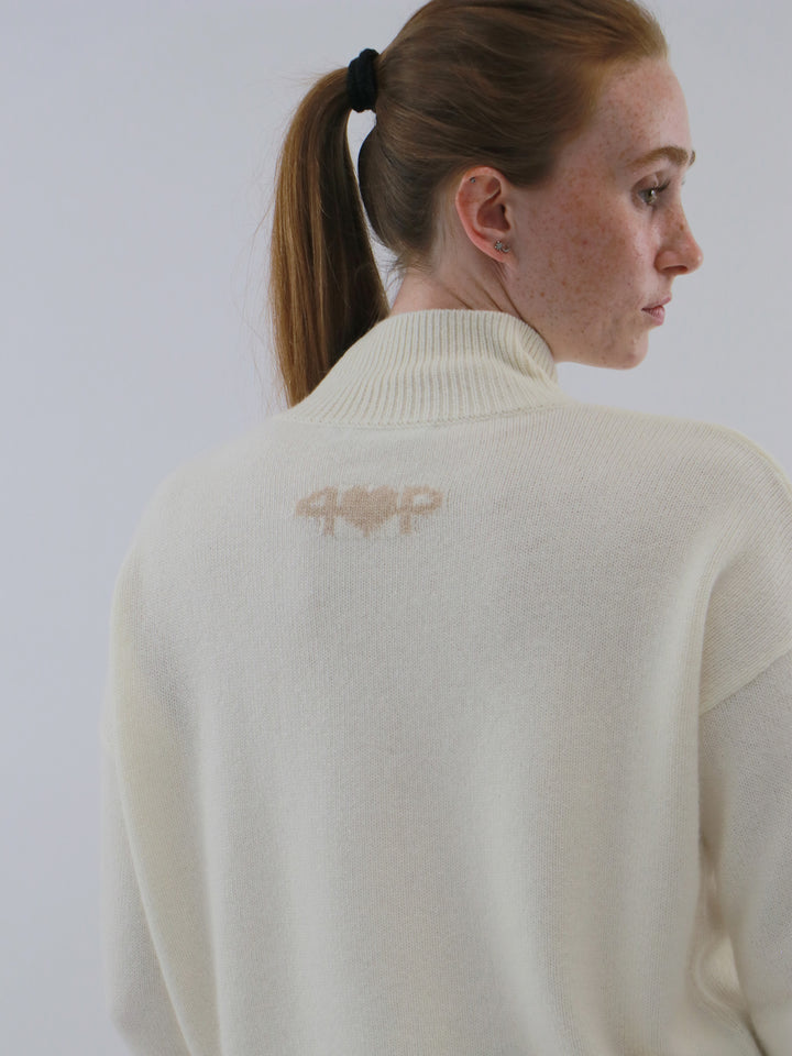 Cashmere Mock Neck Pullover #PEARL