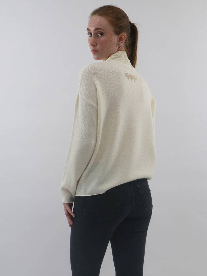 Cashmere Mock Neck Pullover #PEARL