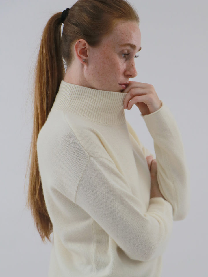 Cashmere Mock Neck Pullover #PEARL