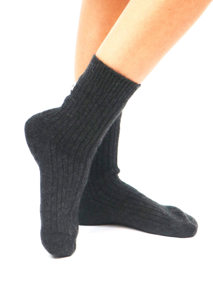 Cashmere Socks #CHARCOAL/PEARL