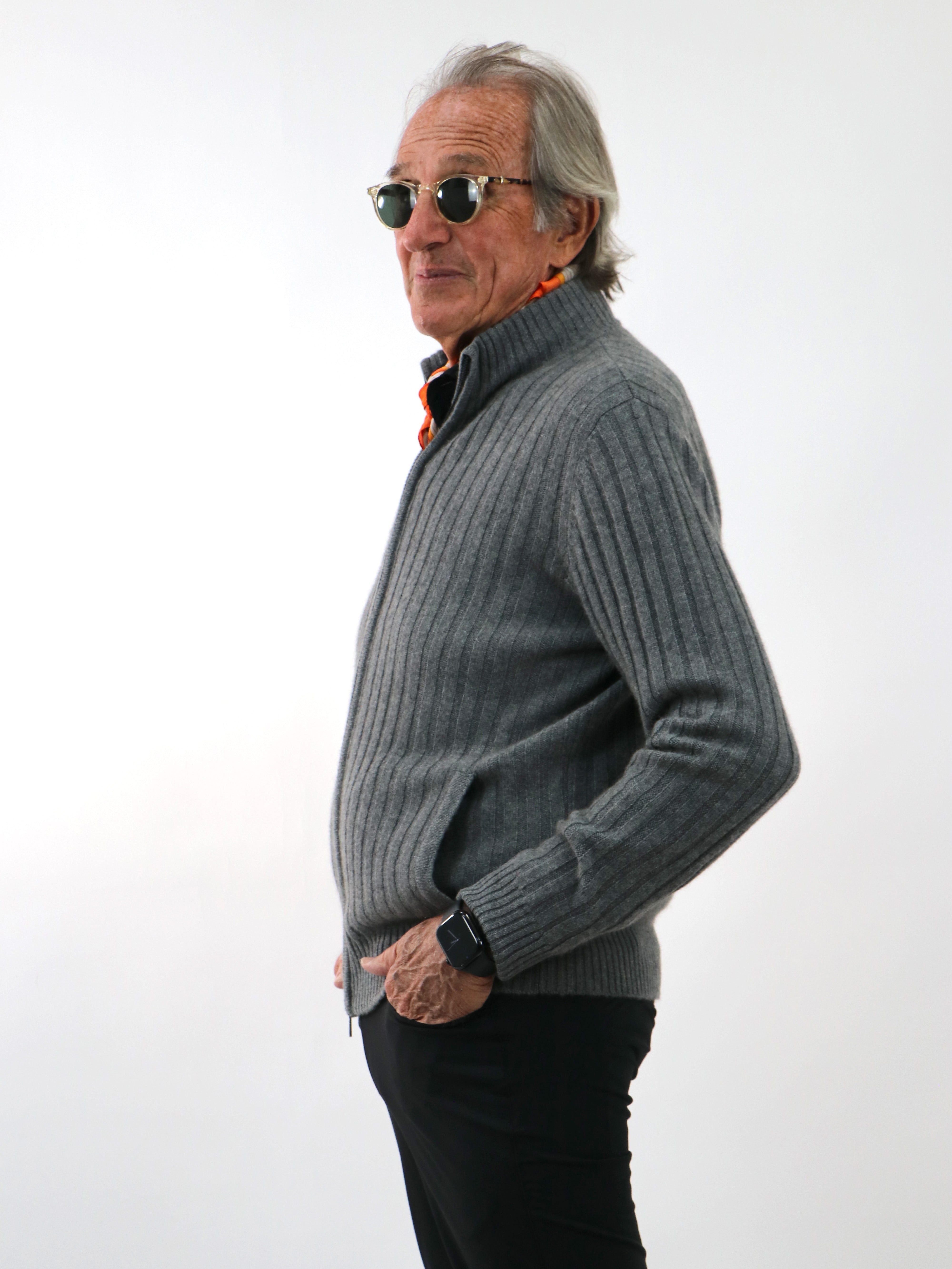 Men Cashmere Cardigan #SMOKE