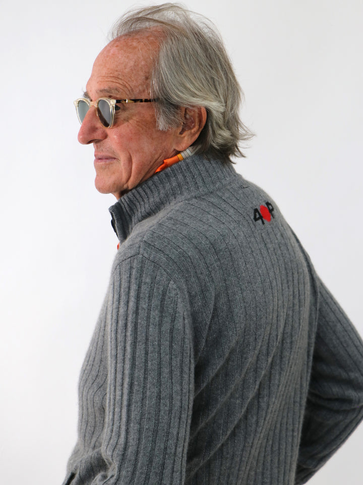 Men Cashmere Cardigan #SMOKE