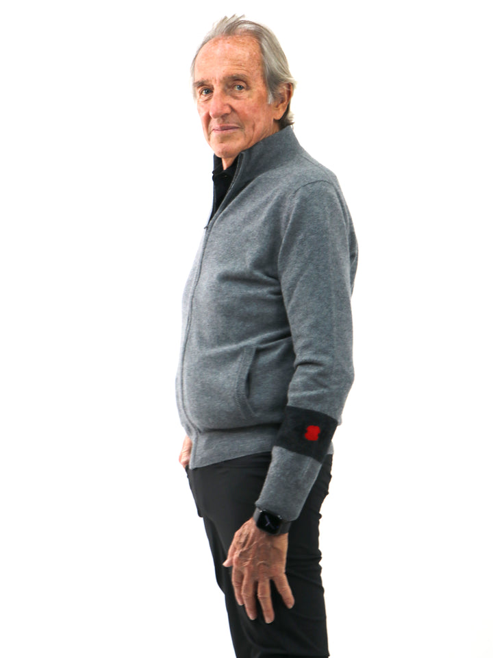 Men Cashmere Cardigan Sweater #SMOKE