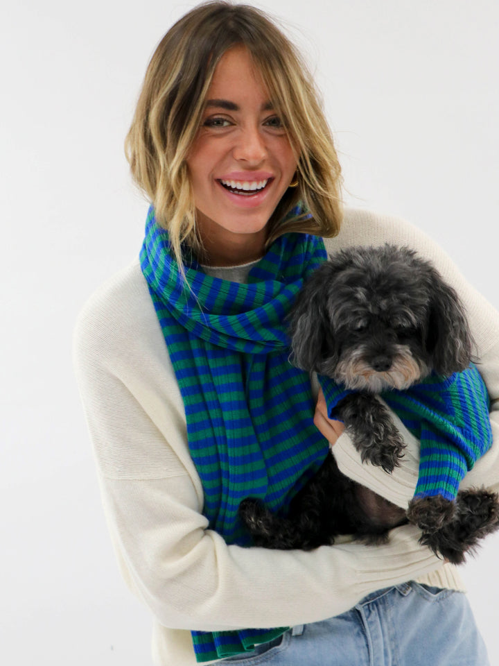 Cashmere Pet Sweater #GREEN/BLUE