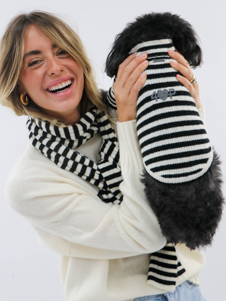 Cashmere Pet Sweater #BLACK/WHITE