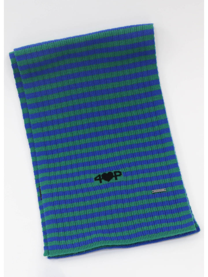 Light weight ribbed Cashmere Scarf #GREEN/BLUE