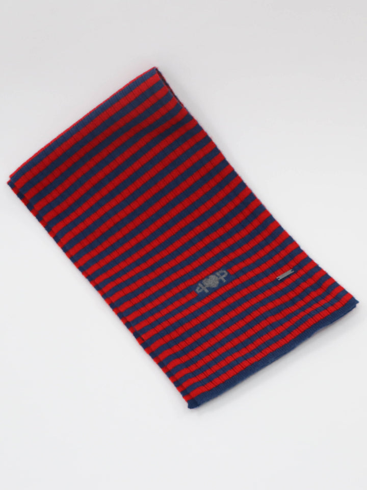 Light weight ribbed Cashmere Scarf #RED/BLUE