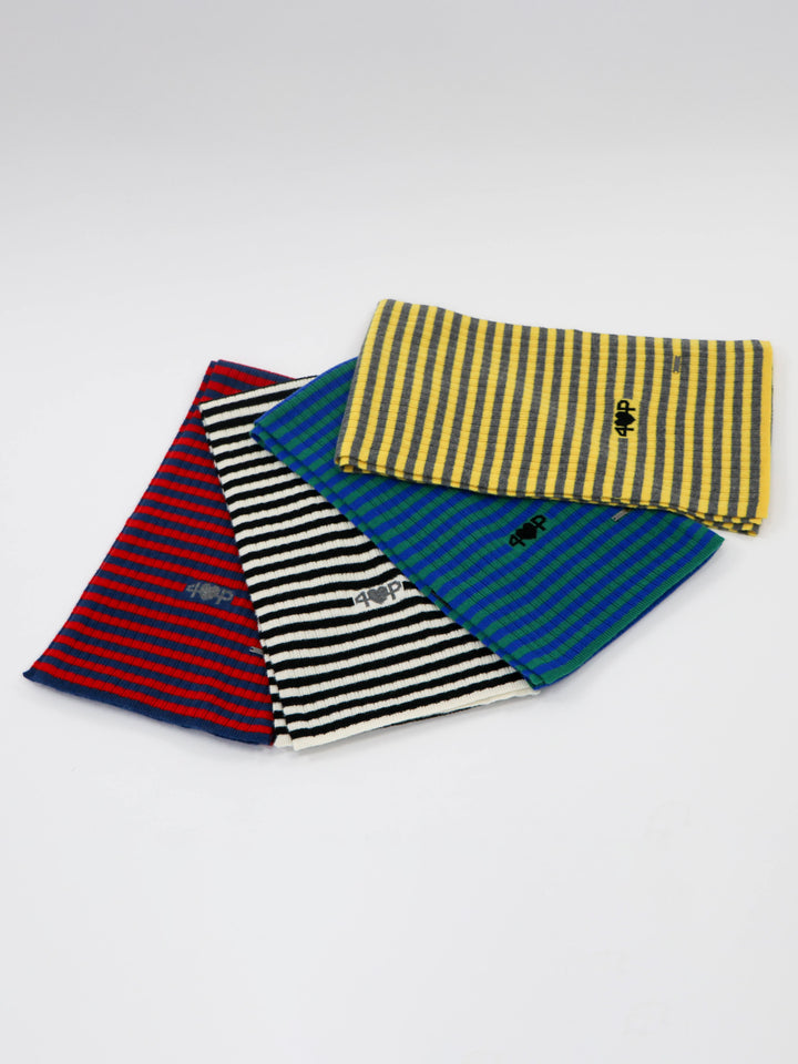 Light weight ribbed Cashmere Scarf #SUNFLOWER/GREY