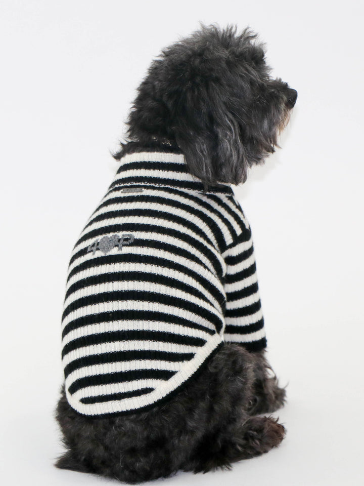 Cashmere Pet Sweater #BLACK/WHITE