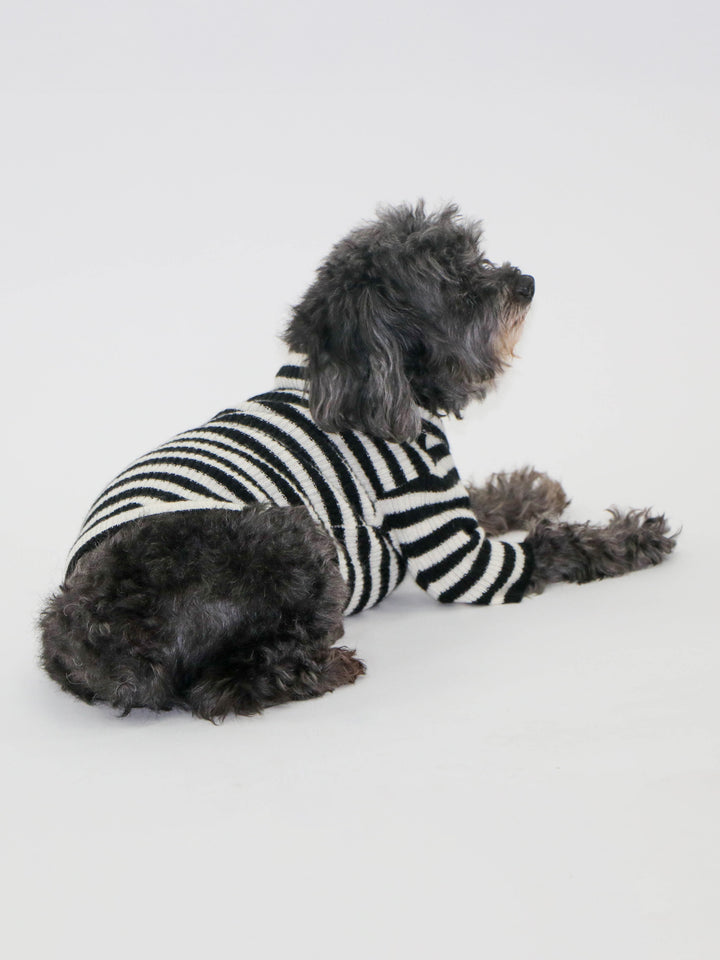 Cashmere Pet Sweater #BLACK/WHITE