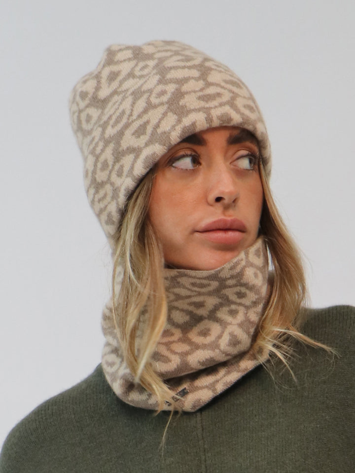 Leopard Print Cashmere Beanie #OAT