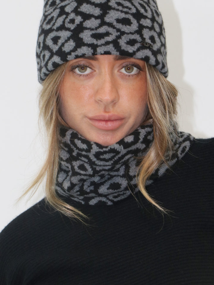 Leopard Print Gaiter #BLACK
