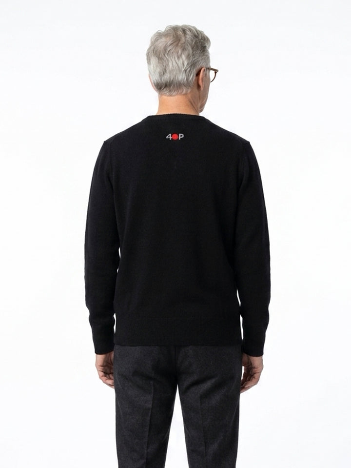 Cashmere men V-neck sweater #BLACK