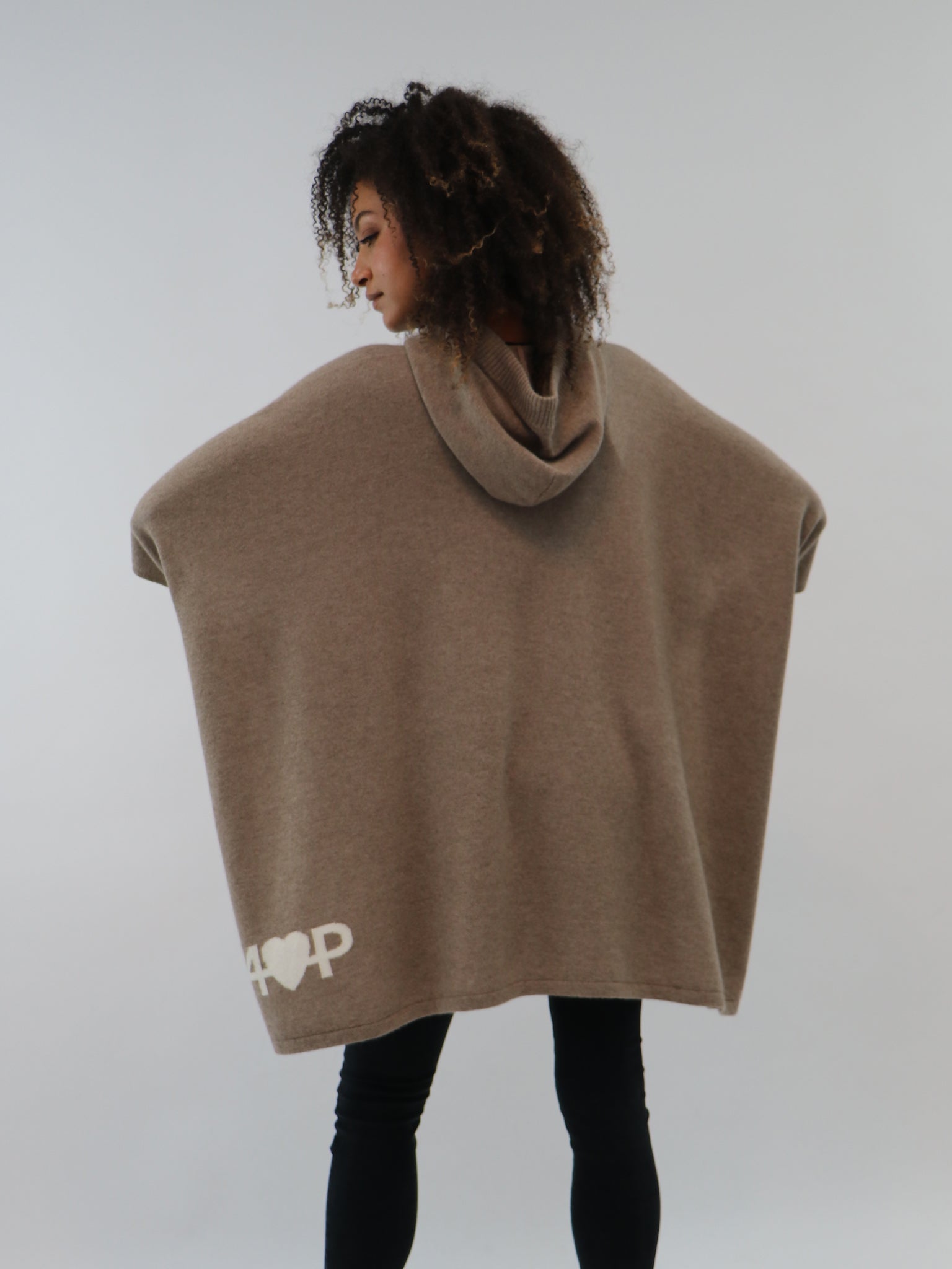 Organic Cashmere Hooded Poncho