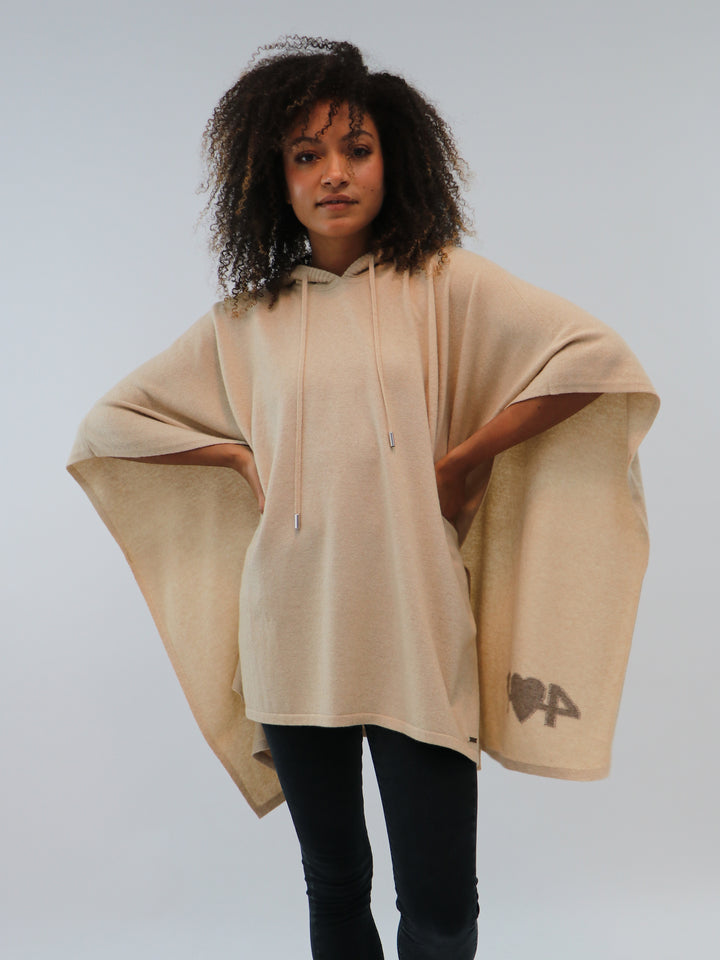 Organic Cashmere Hooded Poncho #OAT
