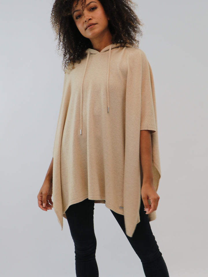 Organic Cashmere Hooded Poncho #OAT
