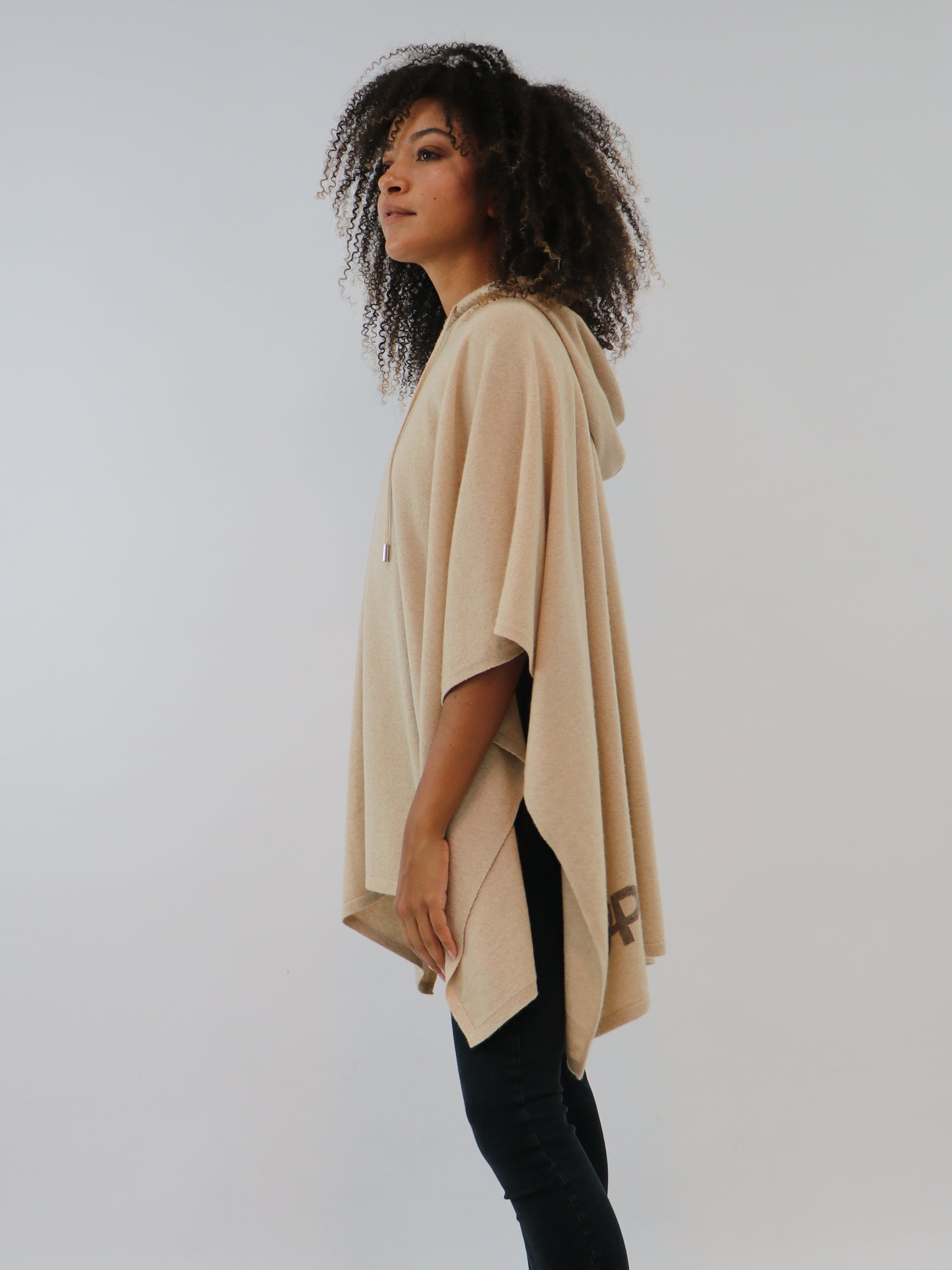 Organic Cashmere Hooded Poncho