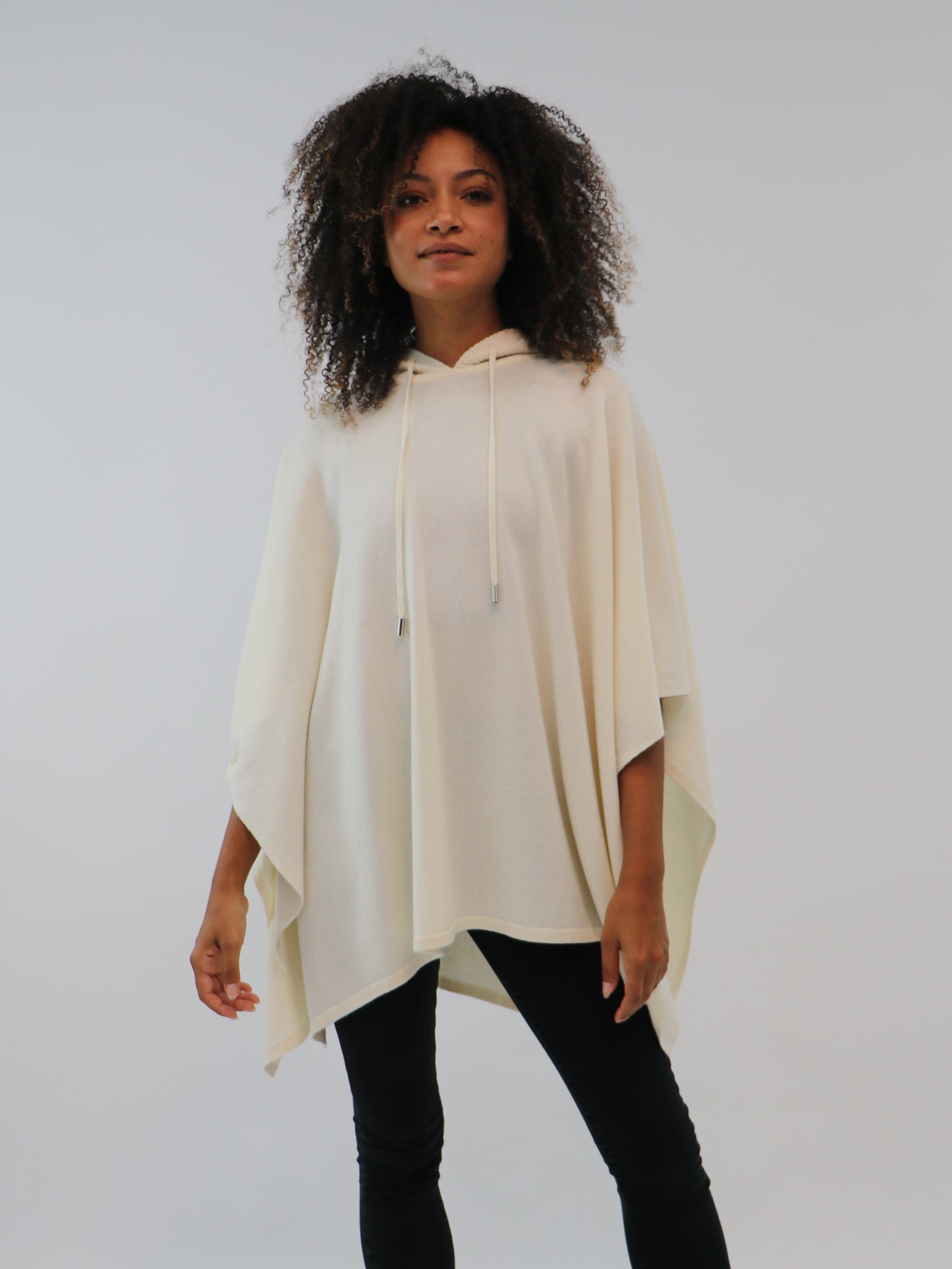 Organic Cashmere Hooded Poncho