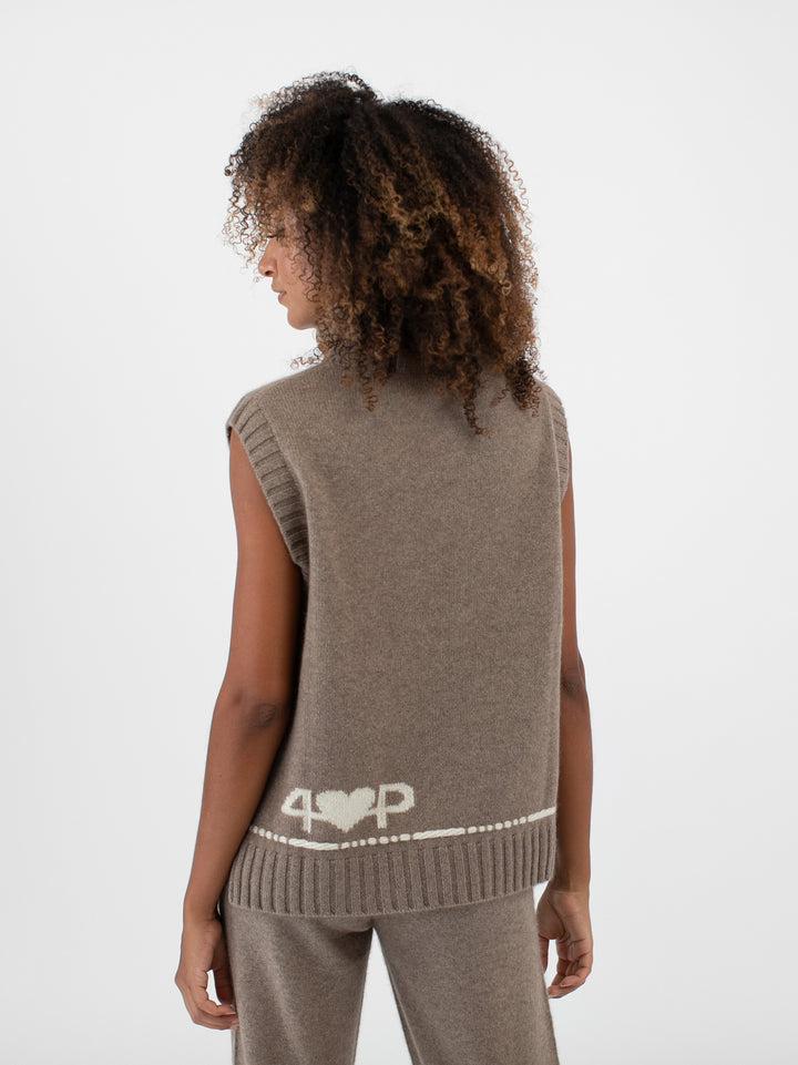 Cashmere Sleeveless Turtleneck #FAWN
