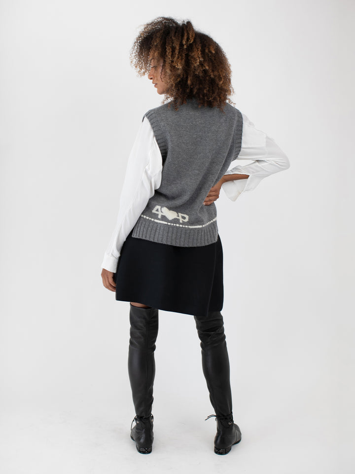 Cashmere Sleeveless Turtleneck #SKY GREY