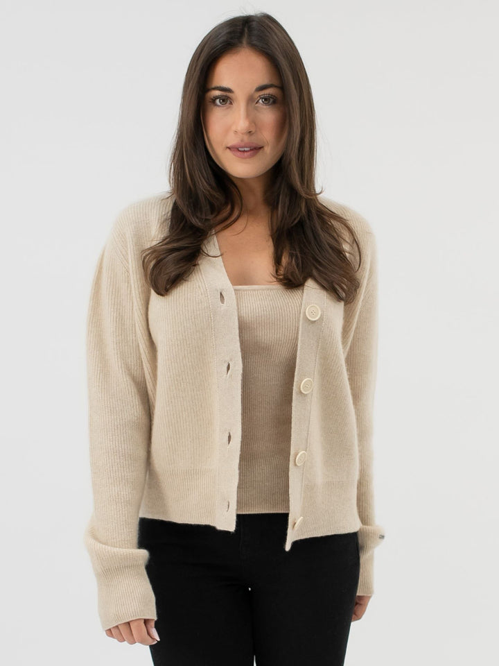 Cashmere Cropped Cardigan #OAT