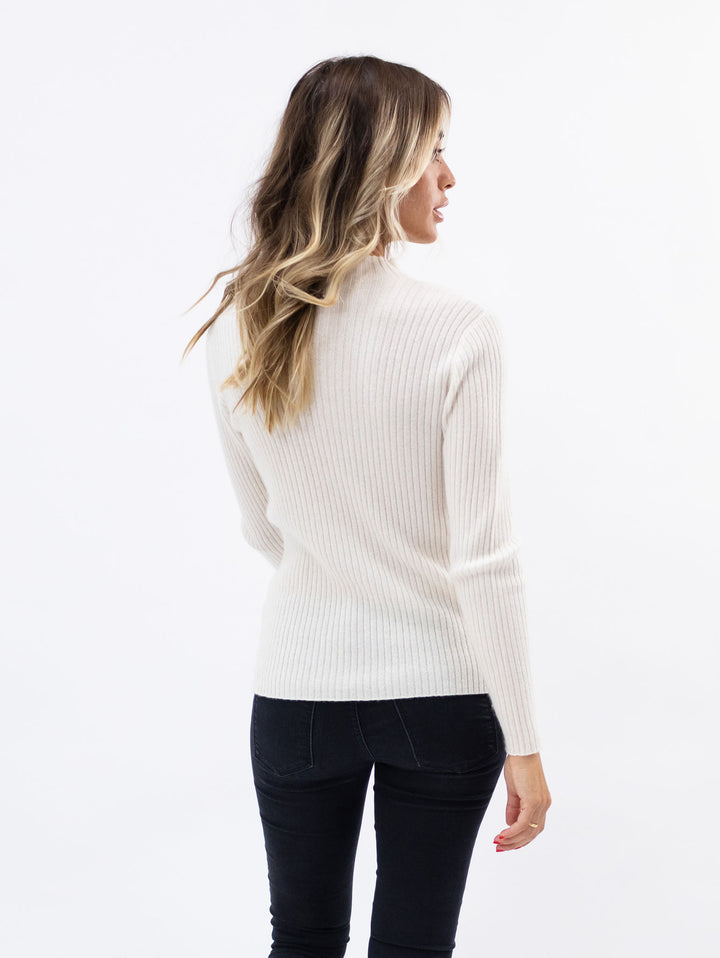 Fitted Cashmere Ribbed Sweater #PEARL