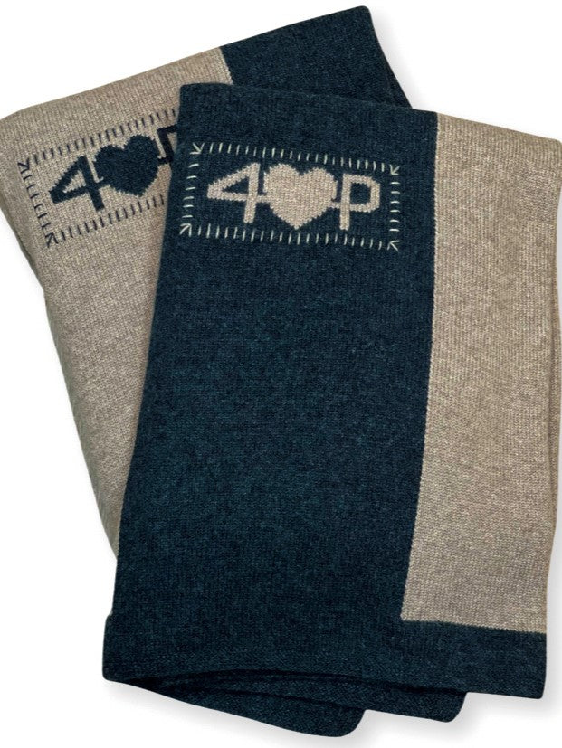 Cashmere Blanket #FAWN/CHARCOAL